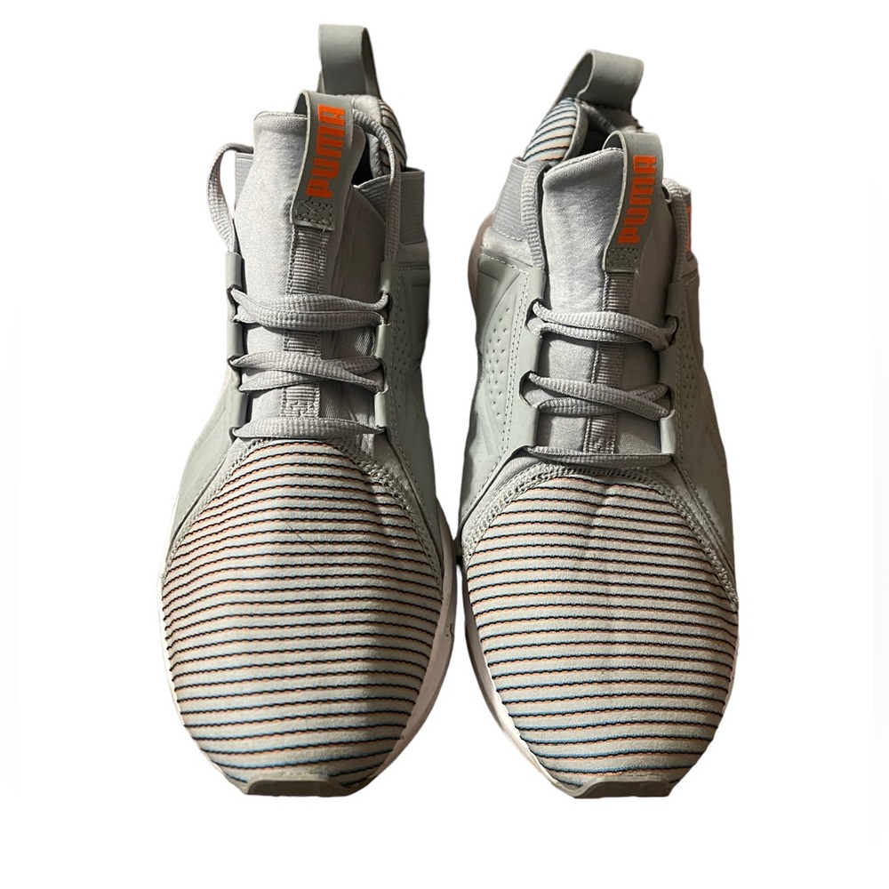 PUMA Men's Enzo Quarry-Shocking Gray Orange Sneakers